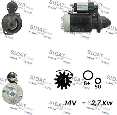 Sidat S12BH0287A2 - Starter www.autospares.lv