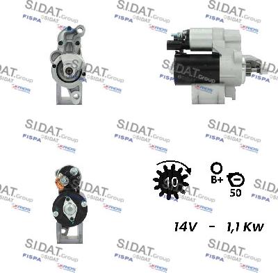 Sidat S12BH0233A2 - Стартер www.autospares.lv