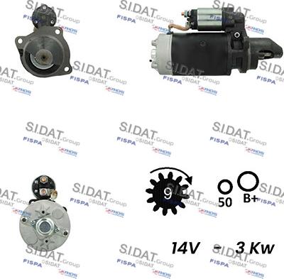 Sidat S12BH0270A2 - Starter www.autospares.lv