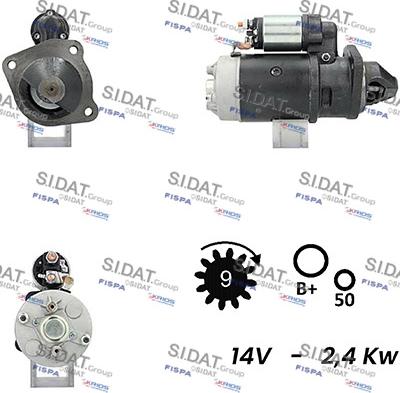 Sidat S12BH0278A2 - Starter www.autospares.lv