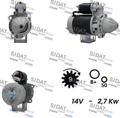 Sidat S12BH0277A2 - Starter www.autospares.lv