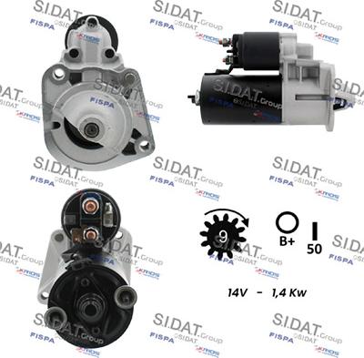 Sidat S12BH0798A2 - Starter www.autospares.lv