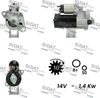 Sidat S12BH0742A2 - Starteris autospares.lv