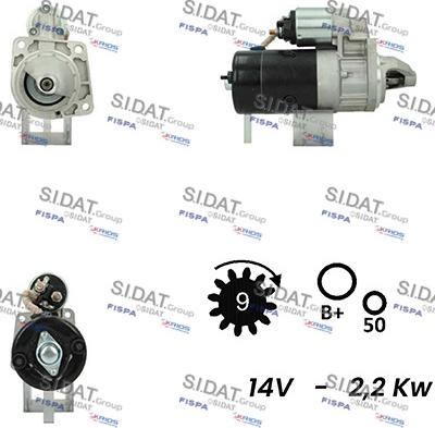 Sidat S12BH0747A2 - Starteris autospares.lv