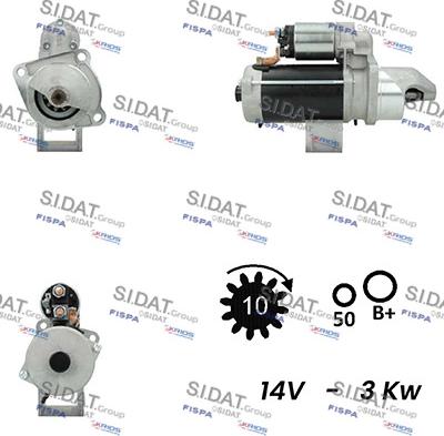 Sidat S12BH0704A2 - Starter www.autospares.lv