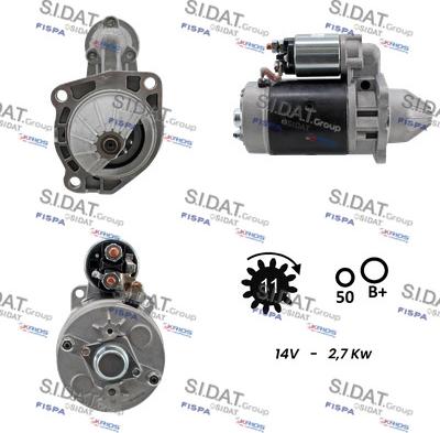 Sidat S12BH0730A2 - Starter www.autospares.lv