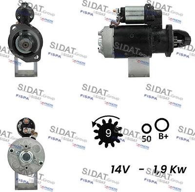 Sidat S12BH0733A2 - Starteris www.autospares.lv