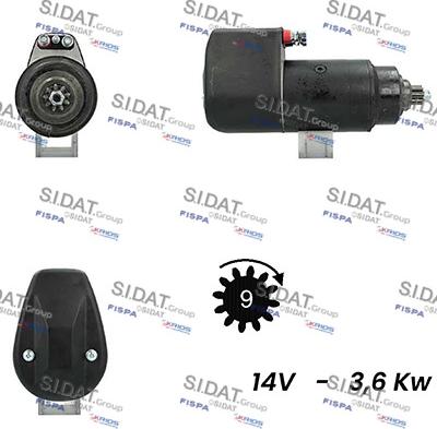 Sidat S12BH0777A2 - Starter www.autospares.lv