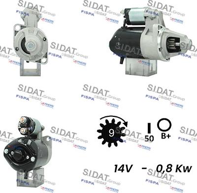 Sidat S12DE0420A2 - Starter www.autospares.lv