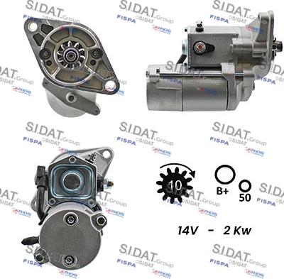 Sidat S12DE0593A2 - Starter www.autospares.lv