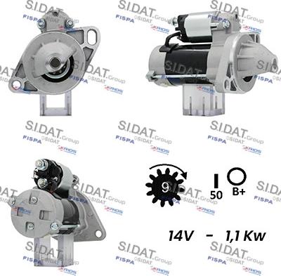 Sidat S12DE0509A2 - Стартер www.autospares.lv