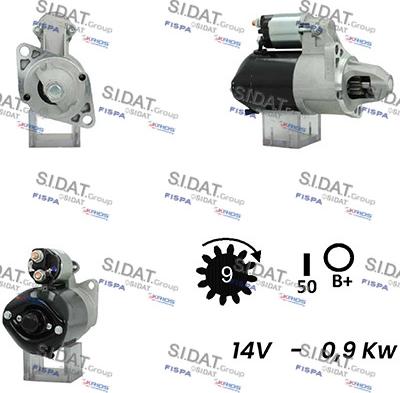 Sidat S12DE0582A2 - Starter www.autospares.lv