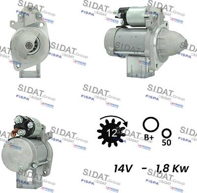 Sidat S12DE0678A2 - Стартер www.autospares.lv