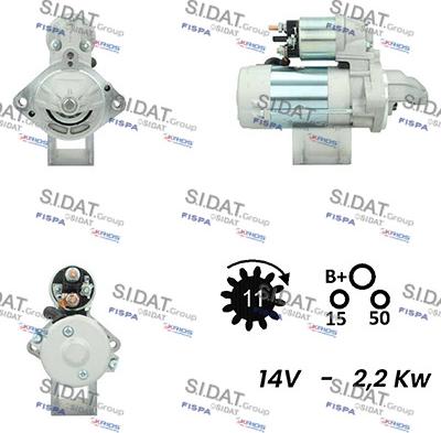 Sidat S12DE0057A2 - Стартер www.autospares.lv