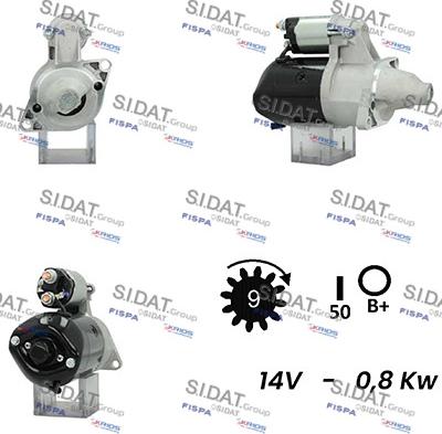 Sidat S12DE0293A2 - Starter www.autospares.lv