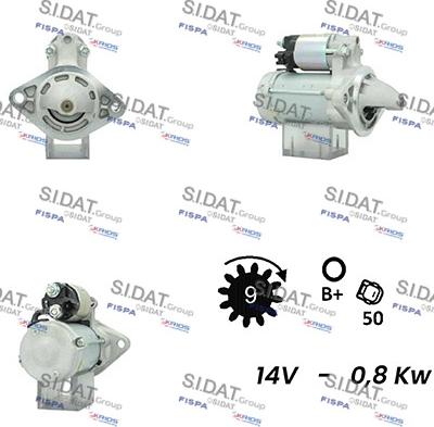 Sidat S12DE0227A2 - Стартер www.autospares.lv