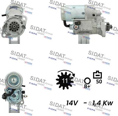 Sidat S12DE0723A2 - Стартер www.autospares.lv