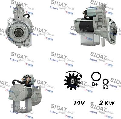 Sidat S12HT0510A2 - Стартер www.autospares.lv