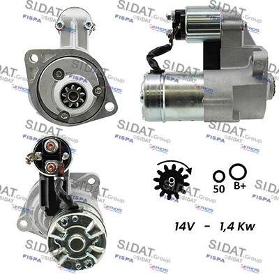 Sidat S12HT0107A2 - Стартер www.autospares.lv