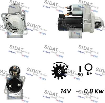 Sidat S12HY0434A2 - Starter www.autospares.lv