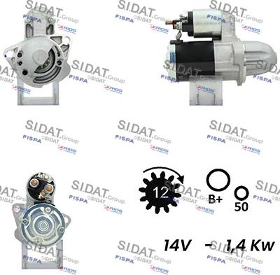 Sidat S12MH0401A2 - Starter www.autospares.lv