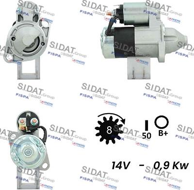 Sidat S12MH0555A2 - Starter www.autospares.lv