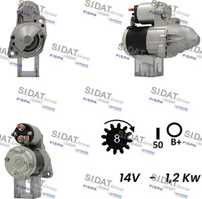 Sidat S12MH0395A2 - Starter www.autospares.lv