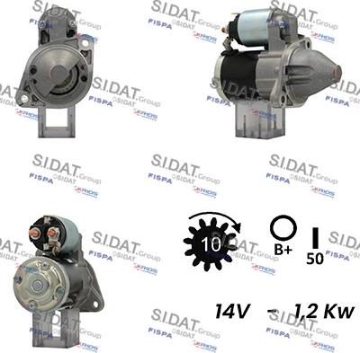 Sidat S12MH0346A2 - Starter www.autospares.lv