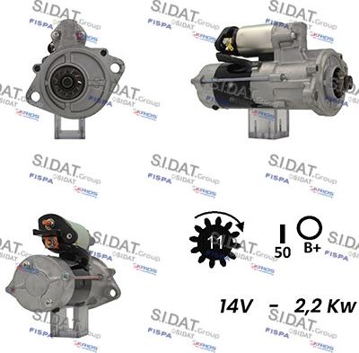 Sidat S12MH0313A2 - Стартер www.autospares.lv