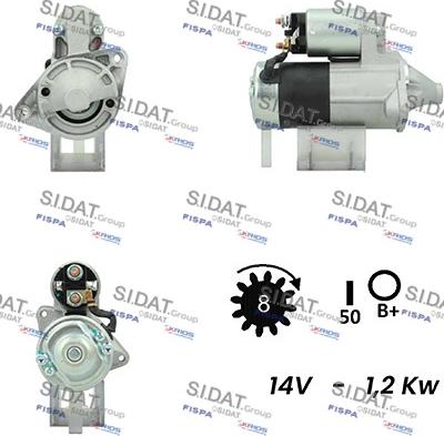 Sidat S12MH0335A2 - Starteris autospares.lv