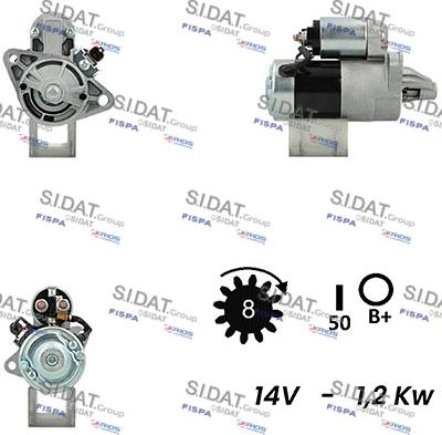 Sidat S12MH0331A2 - Starter www.autospares.lv