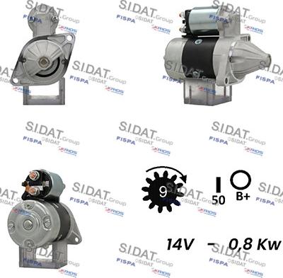 Sidat S12MH0220A2 - Starter www.autospares.lv