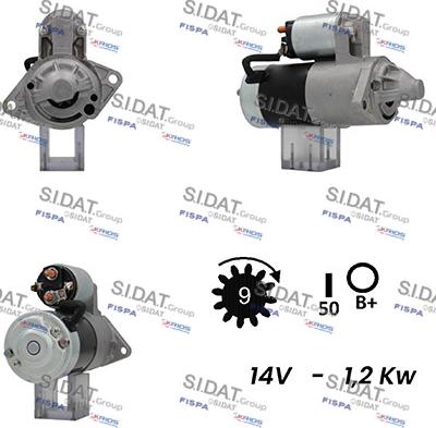 Sidat S12MH0222A2 - Starter www.autospares.lv