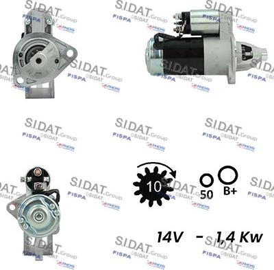 Sidat S12MH0751A2 - Starter www.autospares.lv