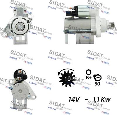 Sidat S12VA0446 - Стартер www.autospares.lv