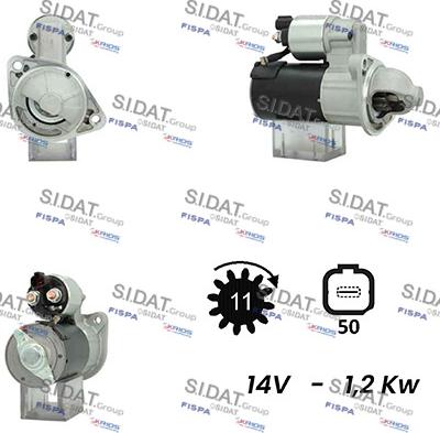 Sidat S12VA0414A2 - Стартер www.autospares.lv