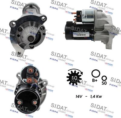 Sidat S12VA0433 - Стартер www.autospares.lv