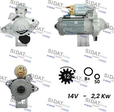 Sidat S12VA0478A2 - Starter www.autospares.lv