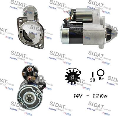 Sidat S12VA0552A2 - Стартер www.autospares.lv