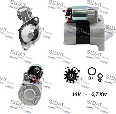 Sidat S12VA0040A2 - Стартер www.autospares.lv