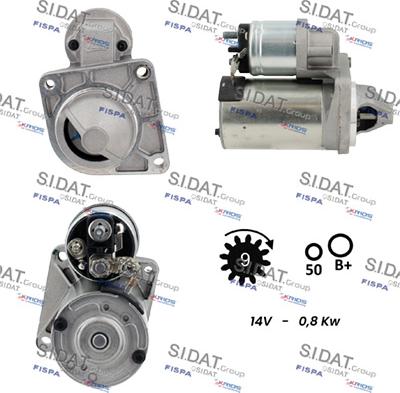 Sidat S12VA0009 - Starteris autospares.lv