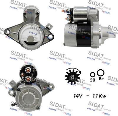 Sidat S12VA0011A2 - Starteris autospares.lv