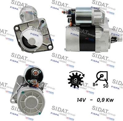 Sidat S12VA0018 - Стартер www.autospares.lv