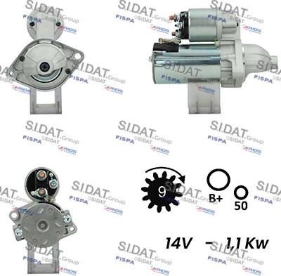 Sidat S12VA0033 - Starteris autospares.lv