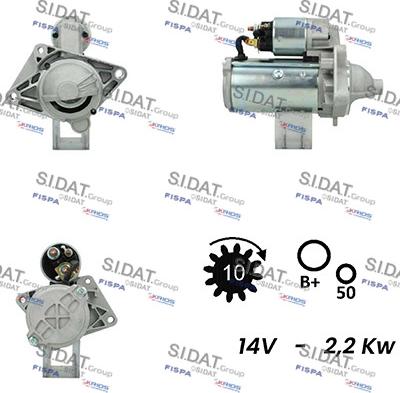 Sidat S12VA0021A2 - Starter www.autospares.lv