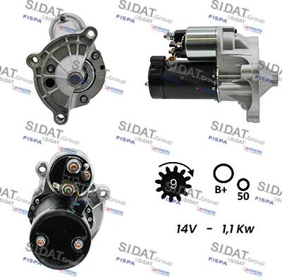 Sidat S12VA0071A2 - Starter www.autospares.lv