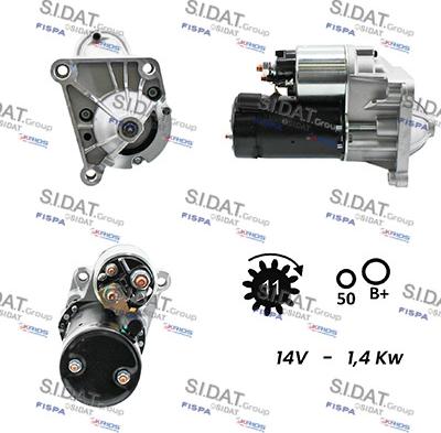 Sidat S12VA0077A2 - Starter www.autospares.lv