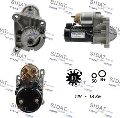 Sidat S12VA0077 - Стартер www.autospares.lv