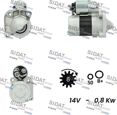 Sidat S12VA0191A2 - Стартер www.autospares.lv