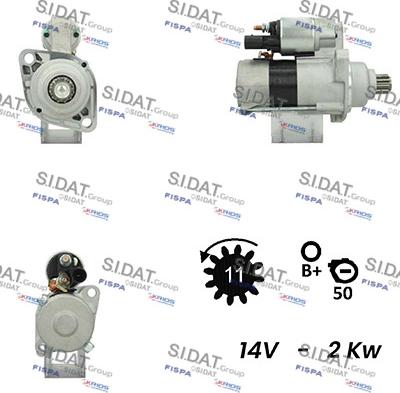 Sidat S12VA0143 - Starteris www.autospares.lv